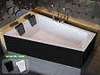 BESCO - Baignoire asymétrique 170 x 125 cm + tablier noir + repose tête - INTIMA DUO - Gauche - vignette