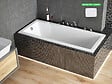 BESCO - Baignoire rectangulaire blanche à encastrer 160 x 70 cm + repose tête - MODERN SLIM - vignette
