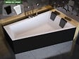BESCO - Baignoire asymétrique 180 cm x 125 cm + tablier noir + repose tête - INTIMA DUO - Droite - vignette