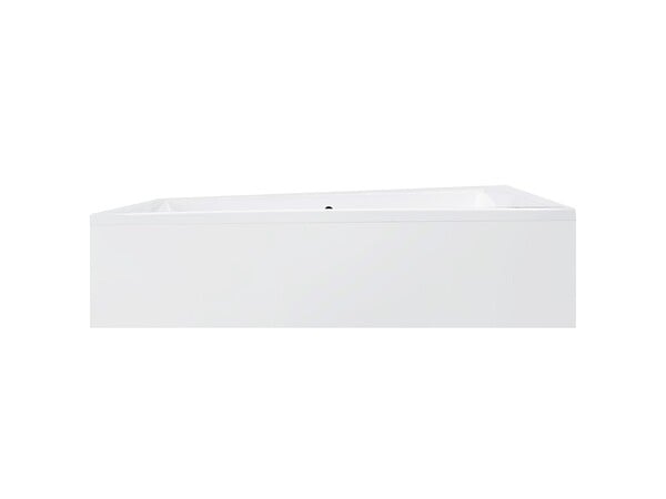 BESCO - Baignoire asymétrique 180 cm x 125 cm + tablier noir + repose tête - INTIMA DUO - Droite - large
