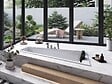 BESCO - Baignoire asymétrique blanche encastrée 180 cm x 125 cm + repose tête - INTIMA DUO SLIM - droite - vignette