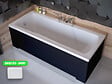 BESCO - Baignoire rectangulaire 160 x 70 cm + tablier noir mat + repose tête - OPTIMA - vignette