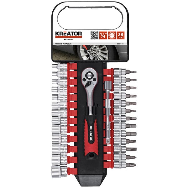 KREATOR - Coffret embouts et douilles 1/4 Kreator  28pcs - large