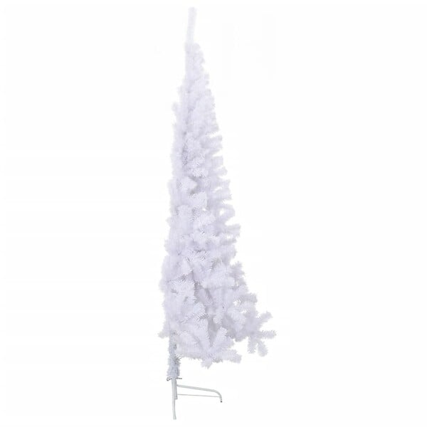 VIDAXL - vidaXL Sapin de Noël artificiel moitié avec support blanc 240 cm PVC - large