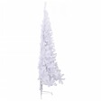 VIDAXL - vidaXL Sapin de Noël artificiel moitié avec support blanc 240 cm PVC - vignette