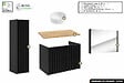 OTITEC - Ensemble complet de salle de bain - Meuble - Colonne - Miroir - Vasque à poser avec Siphon OFFERT | NOVA | Oak | 80 x 56 x 45 cm - vignette