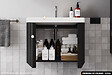 OTITEC - Ensemble complet de salle de bain - Meuble - Colonne - Miroir - Vasque à encastrer avec Siphon OFFERT | NOVA | Noir | 60 x 56 x 45 cm - vignette