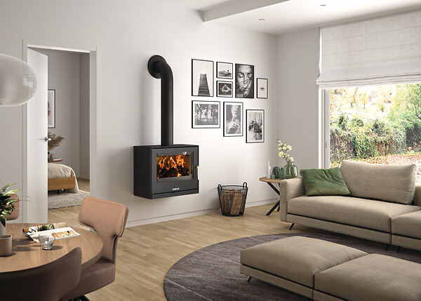 JUSTUS - Poêle à bois modulaire Dias - Acier - Noir - large