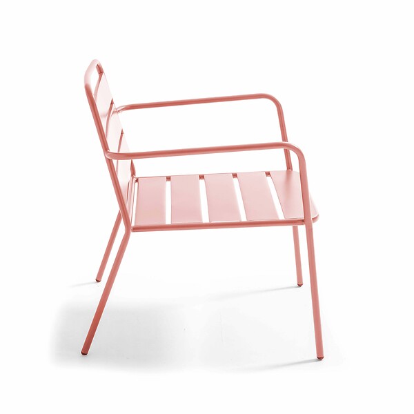 OVIALA - Fauteuil bas de jardin en métal argile - Palavas - large