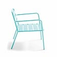 OVIALA - Fauteuil bas de jardin en métal bleu turquoise - Palavas - vignette
