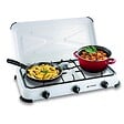 KEMPER - Réchaud gaz portable 3 feux 3450W Blanc laqué Couvercle Plaque de cuisson + Tuyau gaz KEMPER - vignette