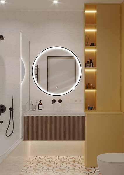 MP GLASS - Miroir led chicago d.80 cm - large