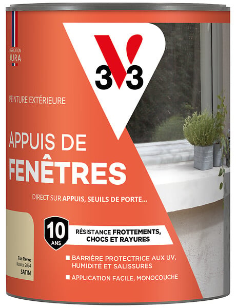 V33 PEINTURE - Peinture Appui de fenêtres ton pierre 1 L - large