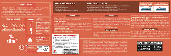 V33 PEINTURE - Peinture Appui de fenêtres ton pierre 1 L - large