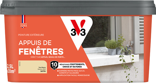 V33 PEINTURE - Peinture Appui de fenêtres ton pierre 2,5 L - large