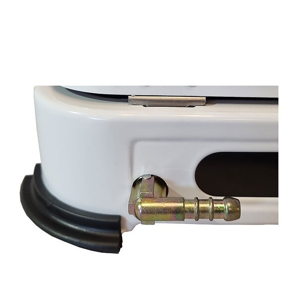 KEMPER - Réchaud gaz portable 3 feux 3450W Blanc laqué Couvercle Plaque de cuisson + Tuyau gaz KEMPER - large