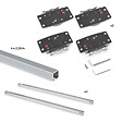 EMUCA - Kit de ferrures pour Flow2 2 portes coulissantes et armoire à fermeture souple avec rails encastrés 2,35m, panneaux non inclus, Anodisé mat - vignette