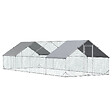 PAWHUT - Enclos poulailler chenil 24 m² - parc grillagé dim. 8L x 3l x 2H m - double espace couvert - acier galvanisé - vignette