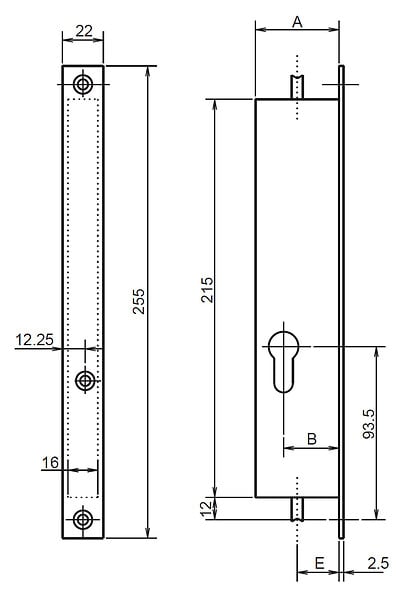METALUX - Serrure à  encastrer 2 points à  profil européen coffre 30/46 axe à  15mm - METALUX - F130463000 - large