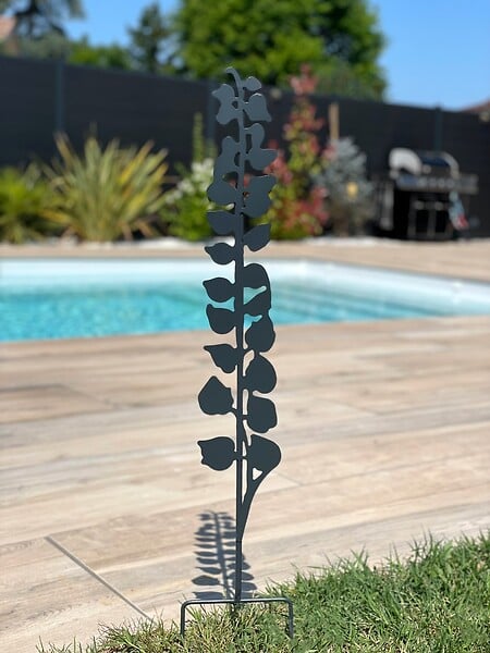 CENTRALE BRICO - Déco en métal à planter Physalis - 9x70 cm - anthracite - large