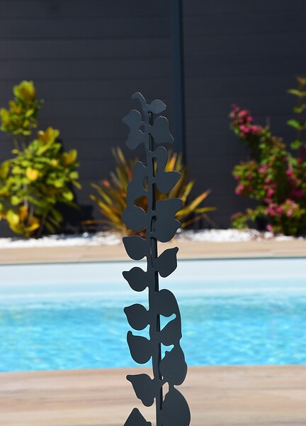 CENTRALE BRICO - Déco en métal à planter Physalis - 9x70 cm - anthracite - large