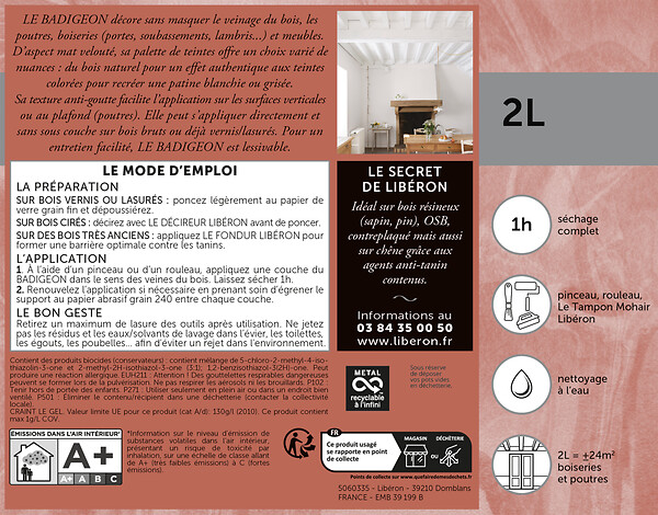 LIBERON - Le Badigeon bois brut 2 L - large
