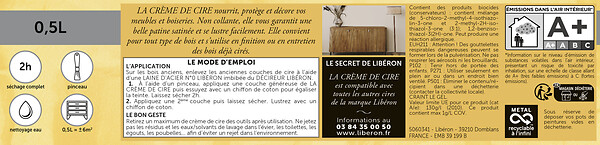 LIBERON - La Crème de cire pâte chêne doré 0,5 L - large