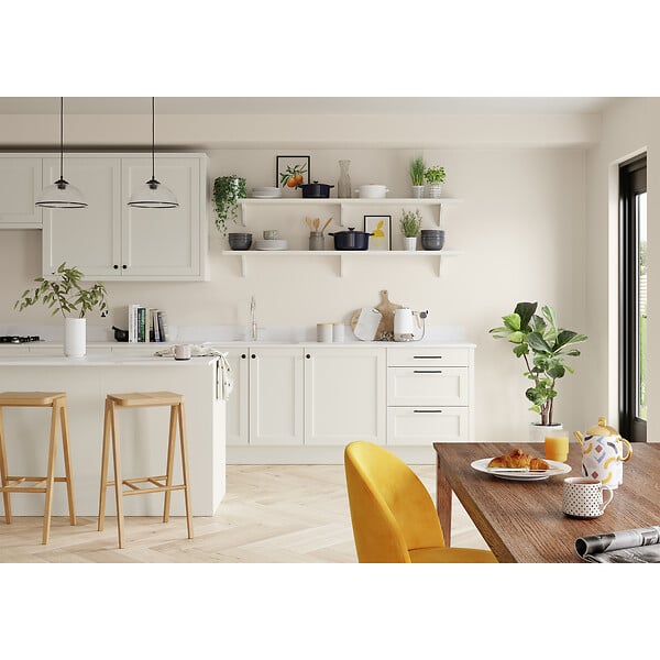DULUX VALENTINE - Peinture Crème de Couleur Cuisine et Bain Satin Blanc 0,75 L - large