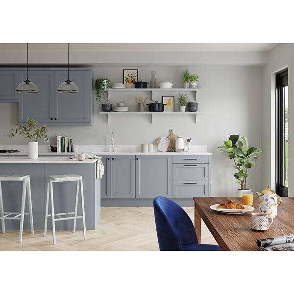 DULUX VALENTINE - Peinture Crème de Couleur Cuisine et Bain Satin Gris Tendance 2 L - large