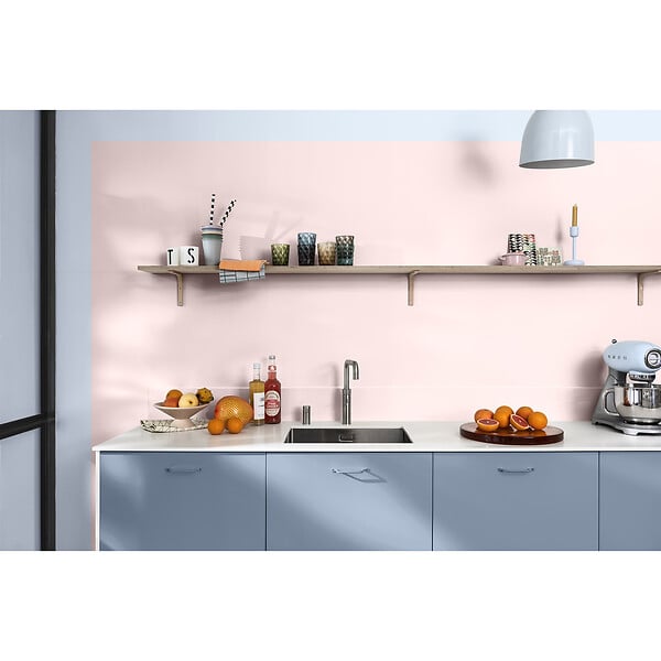 DULUX VALENTINE - Peinture Crème de Couleur Cuisine et Bain Satin Bouton de Rose 2 L - large