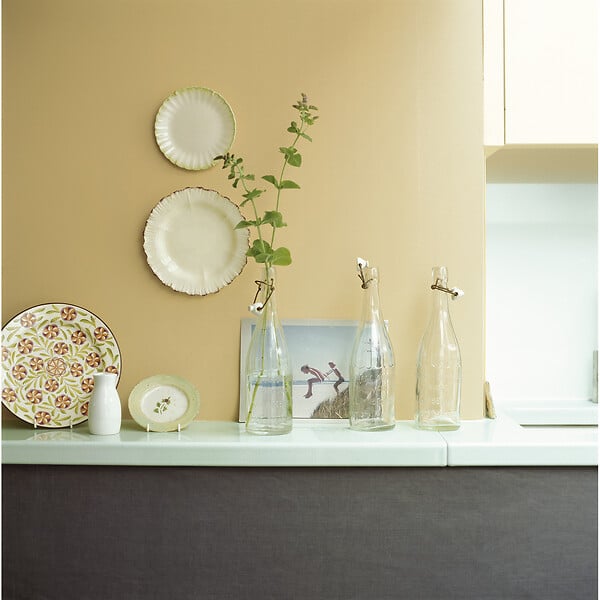 DULUX VALENTINE - Peinture Crème de Couleur Cuisine et Bain Satin Jaune Safrane 2 L - large