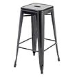 OVIALA - Lot de 4 tabourets de bar en acier noir mat - Indus - vignette