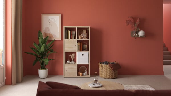 MODE DE VIE - Meuble 8 cases Cubyx - PVC - Chêne sanoma - H134,5xL69,5xP29,5cm - large