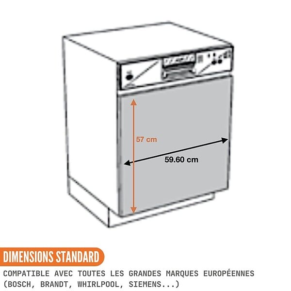 CUISINEANDCIE - Cuisineandcie - Façade pour lave-vaisselle semi-intégrable Eco Gris Brillant L 60 cm - large