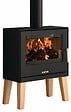 JUSTUS - Poêle à bois modulaire Dias - Acier - Noir - vignette