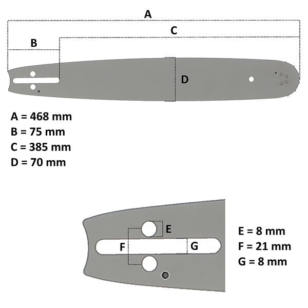 GT GARDEN - Guide 16 pouces (40 cm) pour tronçonneuse - large