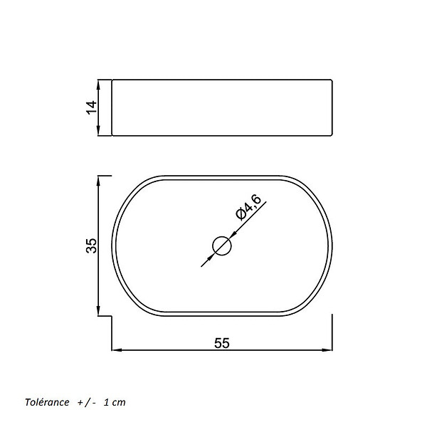 SANYCCES - Vasque à poser en céramique VERONA blanc 55 x 35 cm - large
