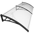 VOUNOT - Auvent de porte marquise 200x80 cm transparent en Polycarbonate anti UV Noir - vignette