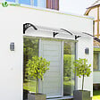 VOUNOT - Auvent de porte marquise 200x80 cm transparent en Polycarbonate anti UV Noir - vignette