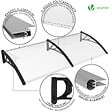 VOUNOT - Auvent de porte marquise 200x80 cm transparent en Polycarbonate anti UV Noir - vignette