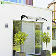 VOUNOT - Auvent de porte marquise 100x80 cm transparent en Polycarbonate anti UV Noir - vignette