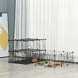 PAWHUT - Cage parc enclos rongeurs modulable dim. L 175 x l 105 x H 70 cm 2 niveaux 2 portes rampe résine PP fil métallique noir - vignette