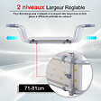 HOMCOM - Siège de baignoire - siège de bain suspendu réglable - tabouret de salle de bain - dim. 71-81L x 22l x 18H cm - alu. HDPE blanc - vignette