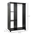 HOMCOM - Armoire penderie armoire de rangement mobile panneaux de particules noir - vignette