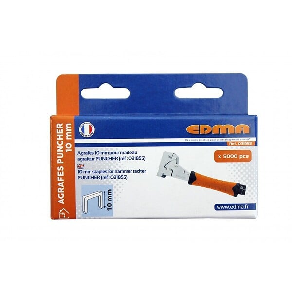 EDMA - 5000 AGRAFES - Pour PUNCHER - 10 mm - EDMA - large