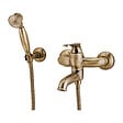 OMNIRES - Mitigeur de baignoire avec set de douche  ART DECO Couleur: brun antique - vignette