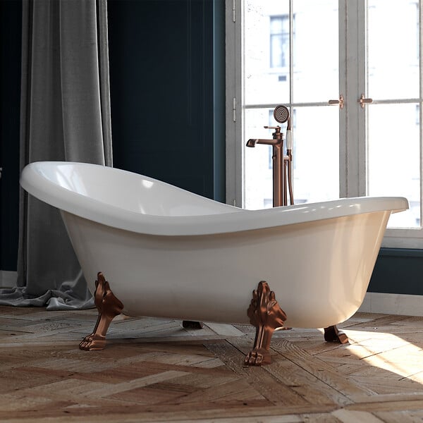OMNIRES - Mitigeur de baignoire îlot ARMANCE Couleur: cuivre antique - large