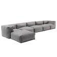 OVIALA - Canapé d'angle de jardin modulable 6 places gris - Mixi - vignette