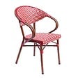 OVIALA - Fauteuil de terrasse bistrot parisien en aluminium rouge - Levallois - vignette