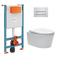 VITRA - Pack WC Bâti-support V-Fix Core + WC SAT sans bride et fixations invisibles + Plaque Chrome brillant (V-FixSATrimless-8) - vignette